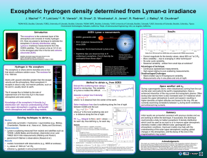 α irradiance Exospheric hydrogen density determined from Lyman-