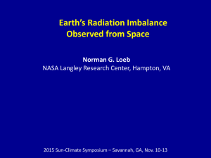 Earth’s Radiation Imbalance Observed from Space Norman G. Loeb