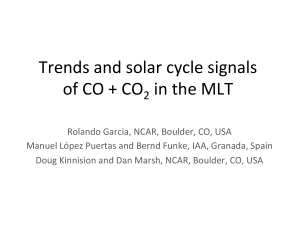 Trends	and	solar	cycle	signals of	CO	+	CO in	the	MLT 2