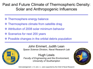 Past and Future Climate of Thermospheric Density: Solar and Anthropogenic Influences