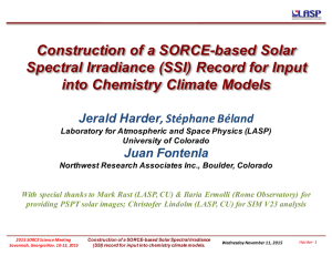 Construction  of  a  SORCE-­based  Solar   into  Chemistry  Climate  Models