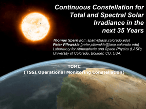 Continuous Constellation for Total and Spectral Solar Irradiance in the next 35 Years
