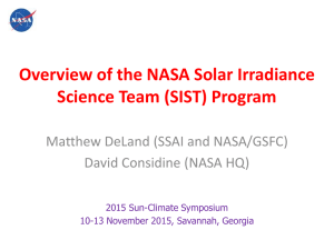 Overview of the NASA Solar Irradiance Science Team (SIST) Program