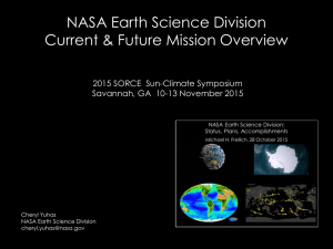 NASA Earth Science Division Current &amp; Future Mission Overview