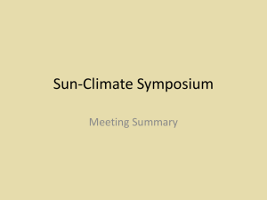 Sun-Climate Symposium Meeting Summary