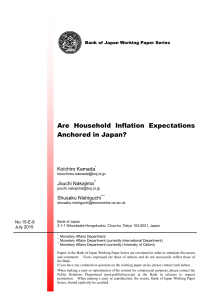 Are Household Inflation Expectations Anchored in Japan?  Koichiro Kamada