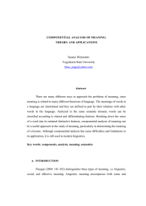 COMPONENTIAL ANALYSIS OF MEANING: THEORY AND APPLICATIONS  Abstract