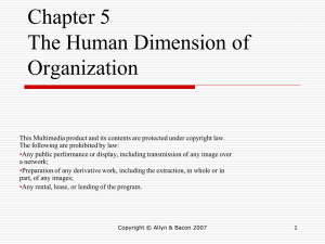 Chapter 5 The Human Dimension of Organization