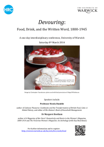 Devouring  Food, Drink, and the Written Word, 1800-1945