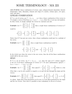 SOME TERMINOLOGY - MA 221