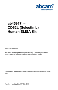 ab45917  – CD62L (Selectin L) Human ELISA Kit