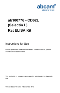 ab100776 - CD62L (Selectin L) Rat ELISA Kit Instructions for Use