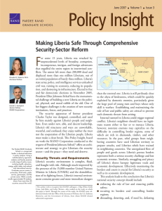 F Making Liberia Safe Through Comprehensive Security-Sector Reform June 2007