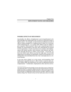 DEPLOYMENT RATES AND MEASURES POSSIBLE EFFECTS OF DEPLOYMENT