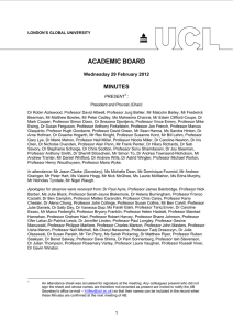 ACADEMIC BOARD MINUTES Wednesday 29 February 2012