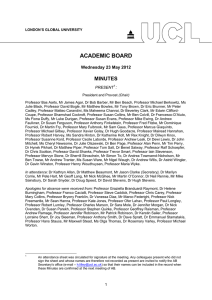 ACADEMIC BOARD MINUTES Wednesday 23 May 2012