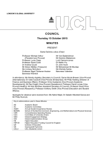 COUNCIL Thursday 15 October 2015 MINUTES