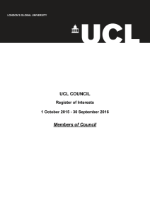 UCL COUNCIL Members of Council Register of Interests
