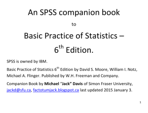 An SPSS companion book Basic Practice of Statistics – 6 Edition.