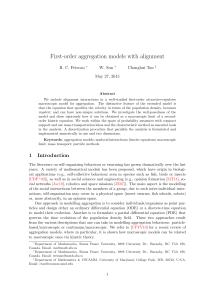 First-order aggregation models with alignment R. C. Fetecau W. Sun Changhui Tan