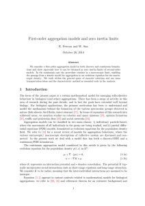 First-order aggregation models and zero inertia limits October 26, 2014