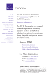 6 The RAND Corporation is a nonprofit om