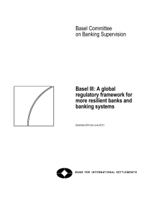 Basel Committee on Banking Supervision  Basel III: A global