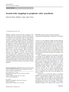 –color synesthesia Second-order mappings in grapheme BRIEF REPORT