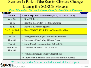 Session 1: Role of the Sun in Climate Change
