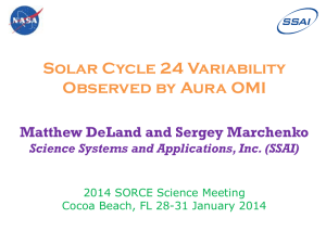 Solar Cycle 24 Variability Observed by Aura OMI