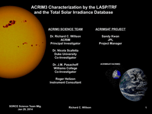 ACRIM3 Characterization by the LASP/TRF and the Total Solar Irradiance Database