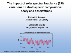 The impact of solar spectral irradiance (SSI) variations on stratospheric composition:
