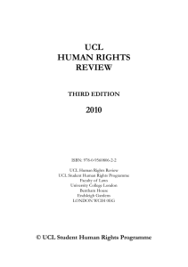 UCL HUMAN RIGHTS REVIEW 2010