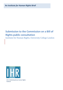Submission to the Commission on a Bill of Rights public consultation