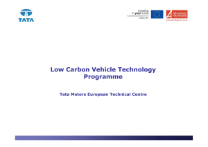 Low Carbon Vehicle Technology Programme Tata Motors European Technical Centre