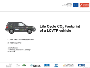 Life Cycle CO Footprint of a LCVTP vehicle 2
