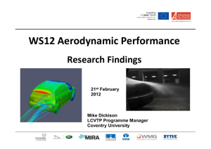 WS12 Aerodynamic Performance Research Findings 21 February