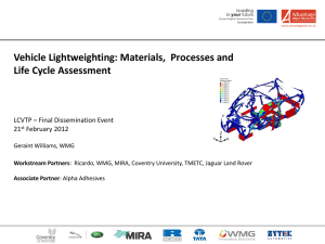 Vehicle Lightweighting: Materials,  Processes and Life Cycle Assessment
