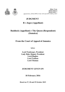 JUDGMENT v  (Jamaica)