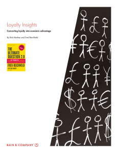 Loyalty Insights Converting loyalty into economic advantage