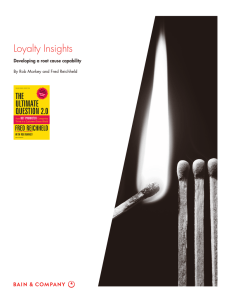 Loyalty Insights Developing a root cause capability