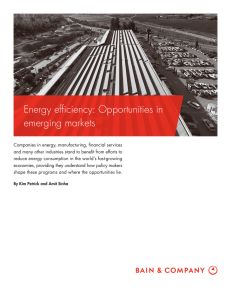 Energy efﬁ ciency: Opportunities in emerging markets