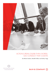 ACTIONS SPEAK LOUDER THAN WORDS: CEO CONDUCT THAT COUNTS