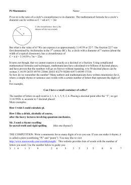 Pi Day Scavenger Hunt What is the definition of Pi? What is the