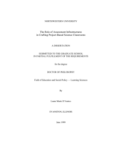 The Role of Assessment Infrastructures in Crafting Project-Based Science Classrooms