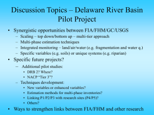 Discussion Topics – Delaware River Basin Pilot Project