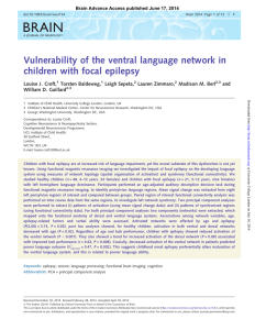 BRAIN Vulnerability of the ventral language network in children with focal epilepsy