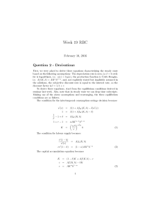 Week 19 RBC Question 2 - Derivations February 10, 2016