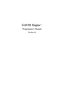 GAUSS Engine Programmer’s Manual Version 4.0 TM