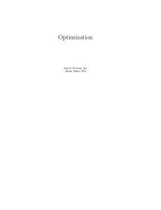 Optimization Aptech Systems, Inc. Maple Valley, WA